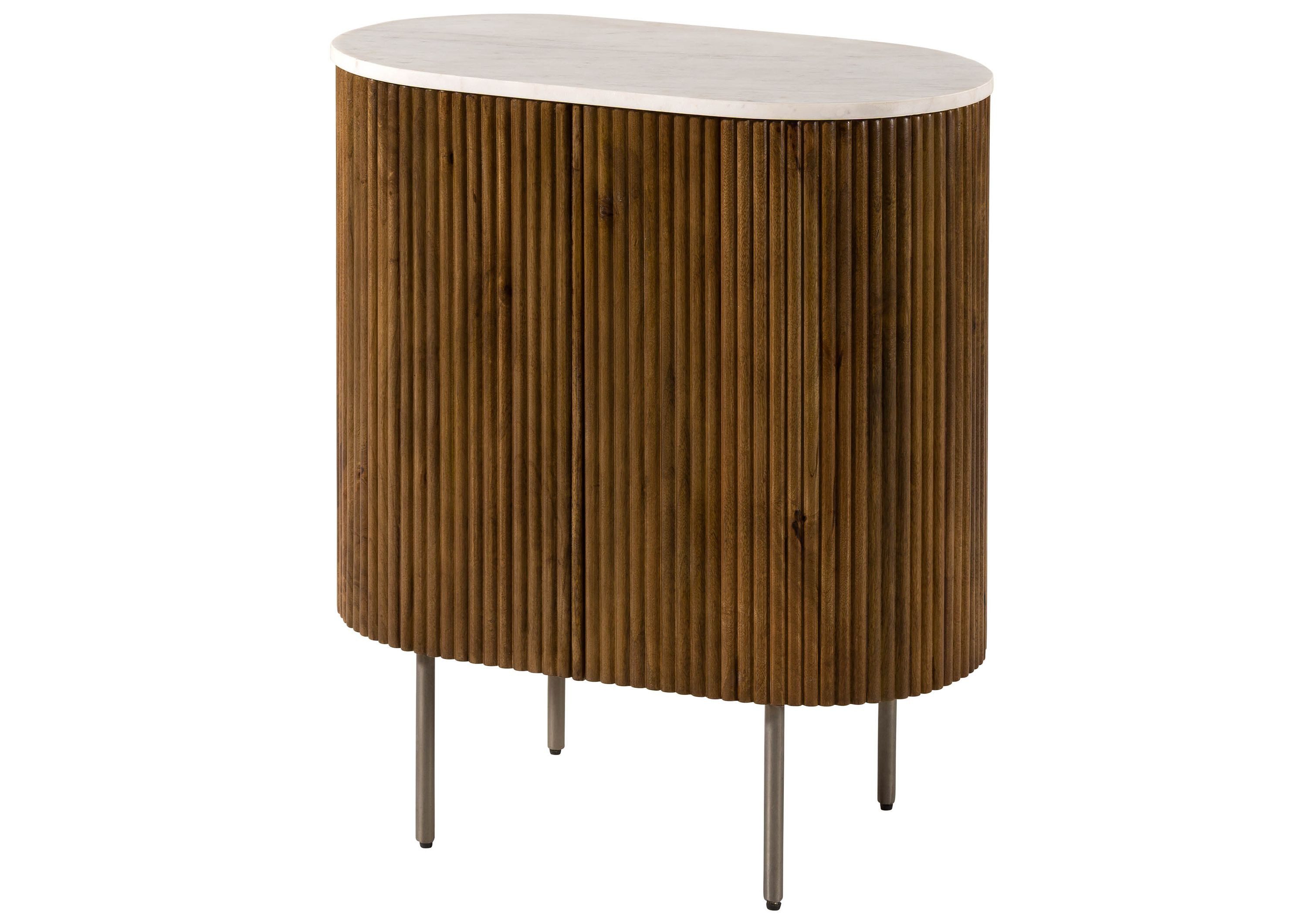 Massivmoebel24 Kommode BARCELONA (Massivholz), Mango 65x38x76 braun lackiert / Marmor weiß BARCELONA #215