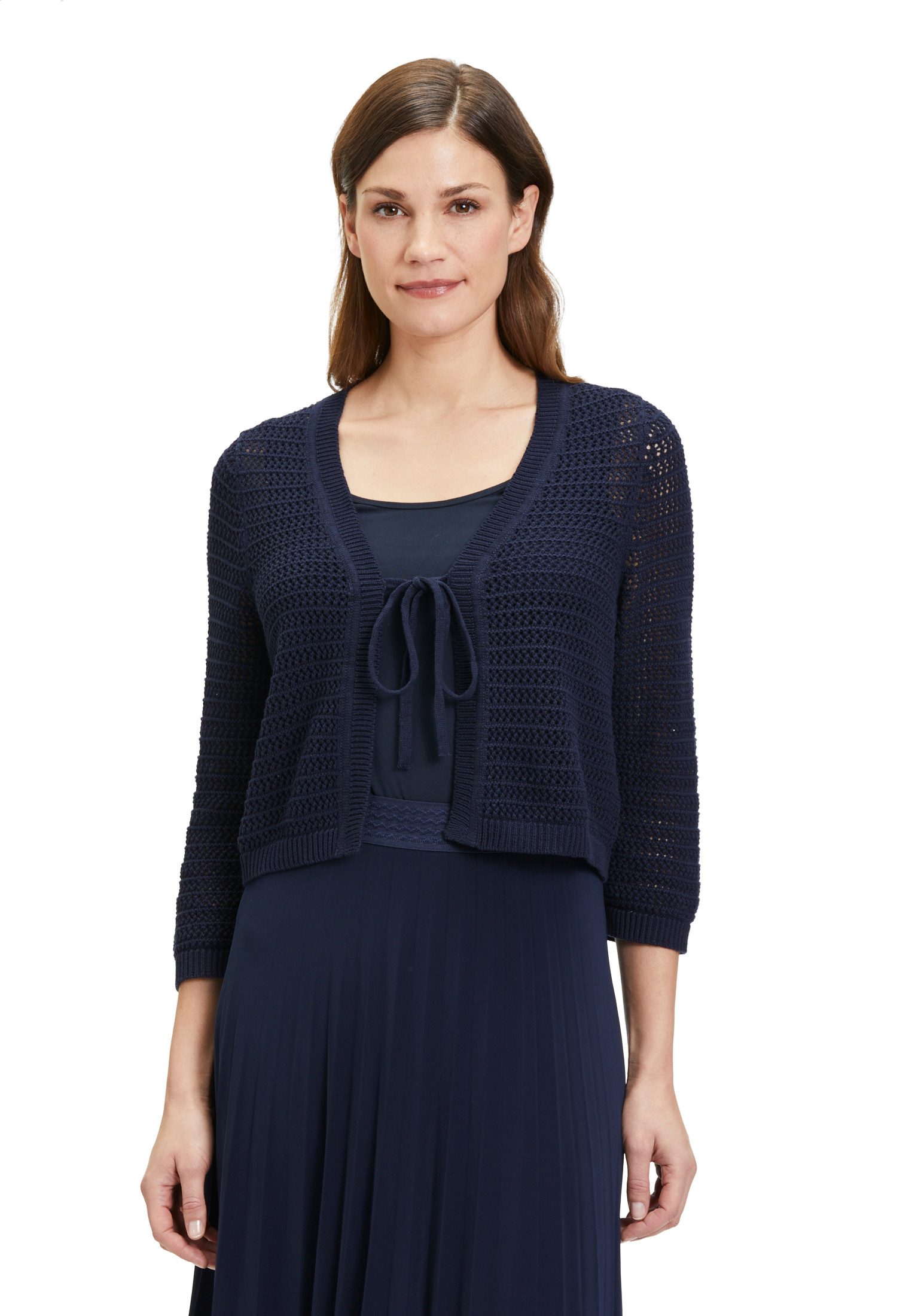 Cartoon Strickjacke Cartoon Strick-Cardigan mit V-Ausschnitt (1-tlg) Ajourmuster