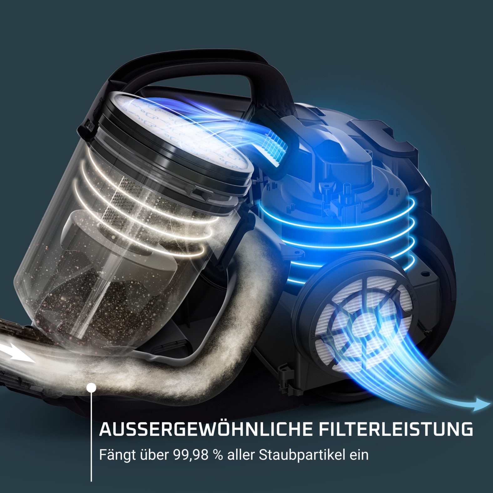 Rowenta Bodenstaubsauger Swift Power Cyclonic, ohne Beutel, hohe Saugleistung auf Hartböden, 750 W, beutellos, kompakte Größe, starke Leistung dank Effitech-Motor, einfache Leerung