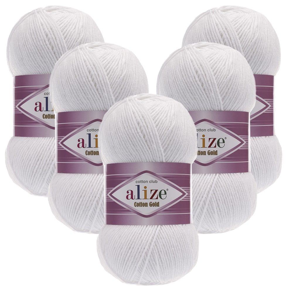 Alize 5 x ALIZE Cotton Gold Häkelwolle, 330 m, Handstrickgarn,Premium Wolle, Amigurumi
