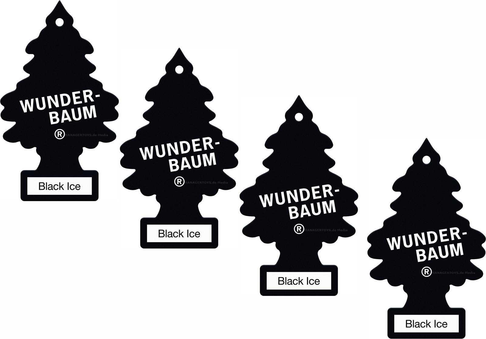 Wunder-Baum Raumduft Black Ice 4er Set Wunderbaum Sandelholz Bergamotte Zitrone