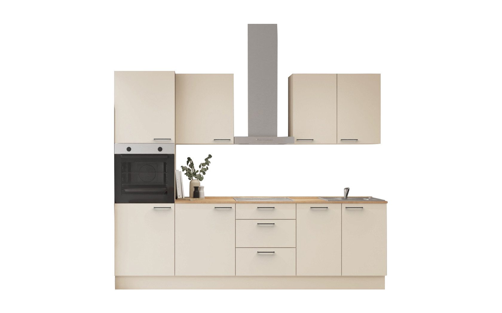 nobilia® Küchenzeile Norr, individuell anpassbar, gratis Küchenplanung mit Profis, (Breite 270 cm), vormontiert, wahlw. mit E-Geräten, inkl. Lieferung