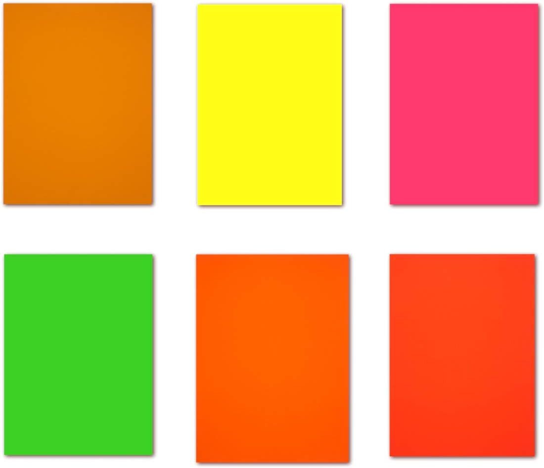 LYSCO Briefpapier Buntpapier SET - NEON DIN A4 bunter Briefbogen (LCP-117), exzellente Durchsicht, sehr gute Qualität