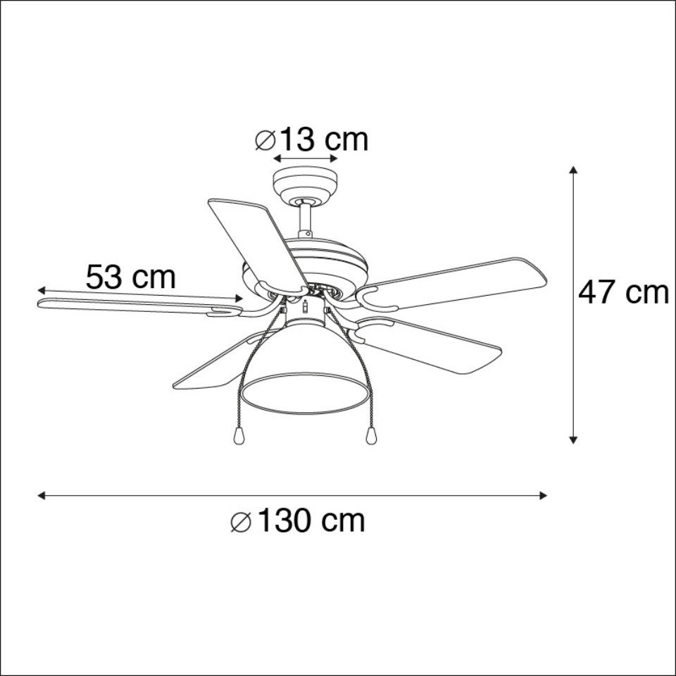 Qazqa Deckenventilator Magna licht88, QAZQA Decken­ventilator, e27, Schwarz, Stahl, Industrie