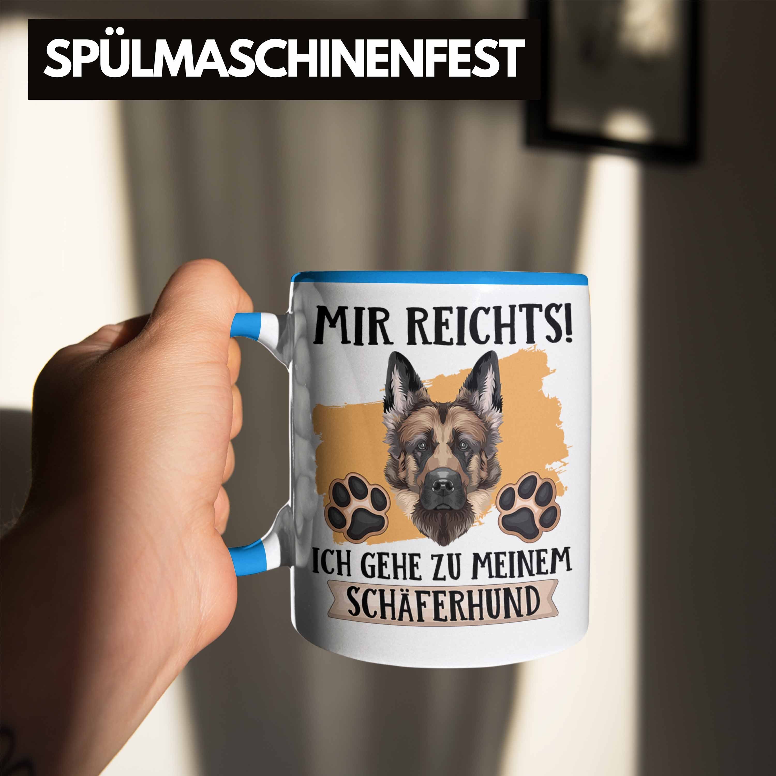 Besitzer Schäferhund Tasse Lustiger Mir Tasse Geschenk Spruch R Blau Trendation Geschenkidee