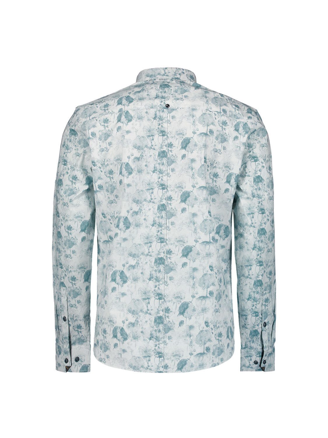 NO EXCESS Langarmhemd No Excess Stretchhemd mit Print Shirt Stretch Allover Printed