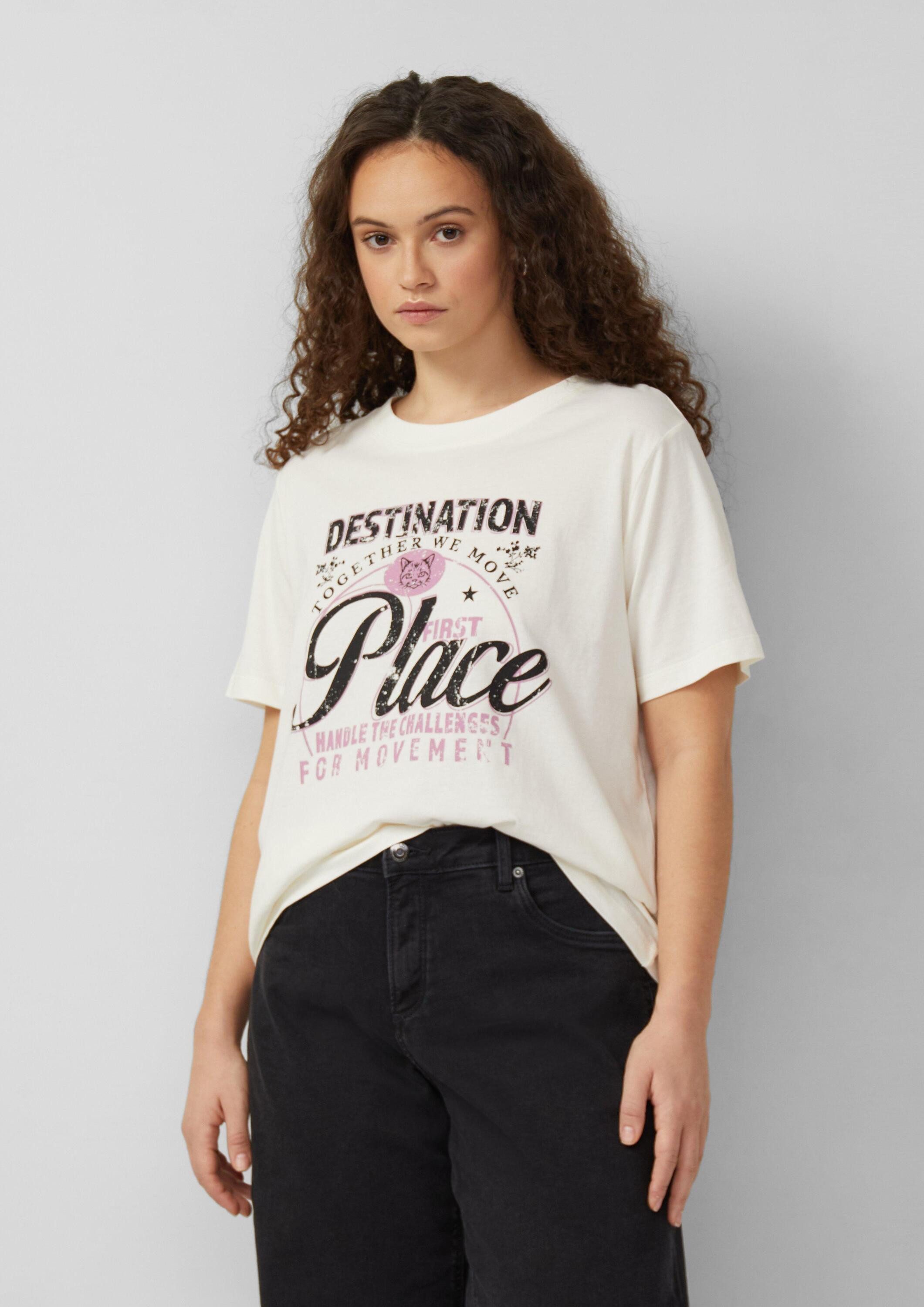 QS Kurzarmshirt T-Shirt T-Shirt mit Frontprint günstig online kaufen