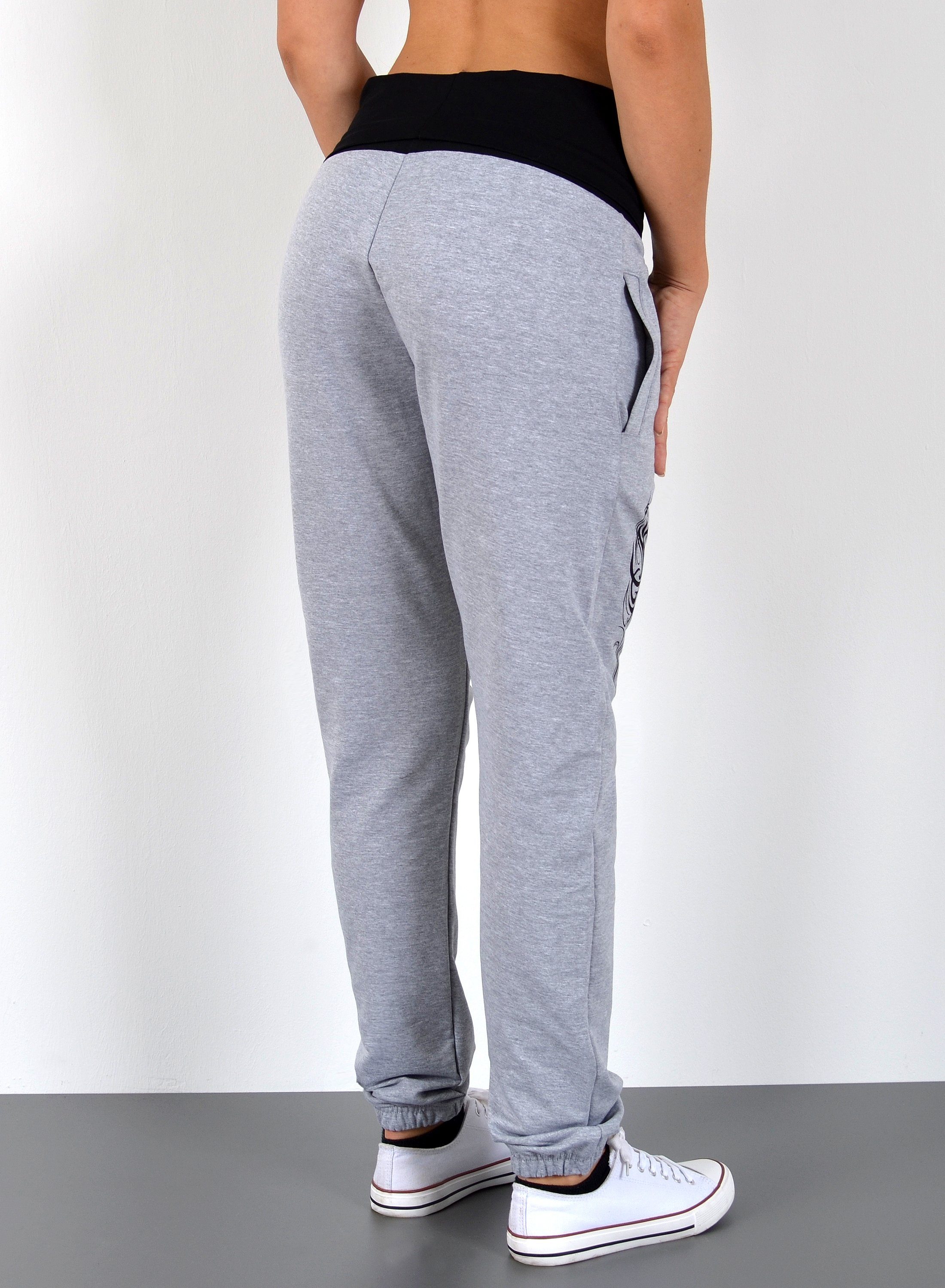 ESRA Jogginghose Damen Sporthose mit elastischem Gummibund J480-Jogging Damen Fitnesshose Lang Trainingshose Damen Jogginghose