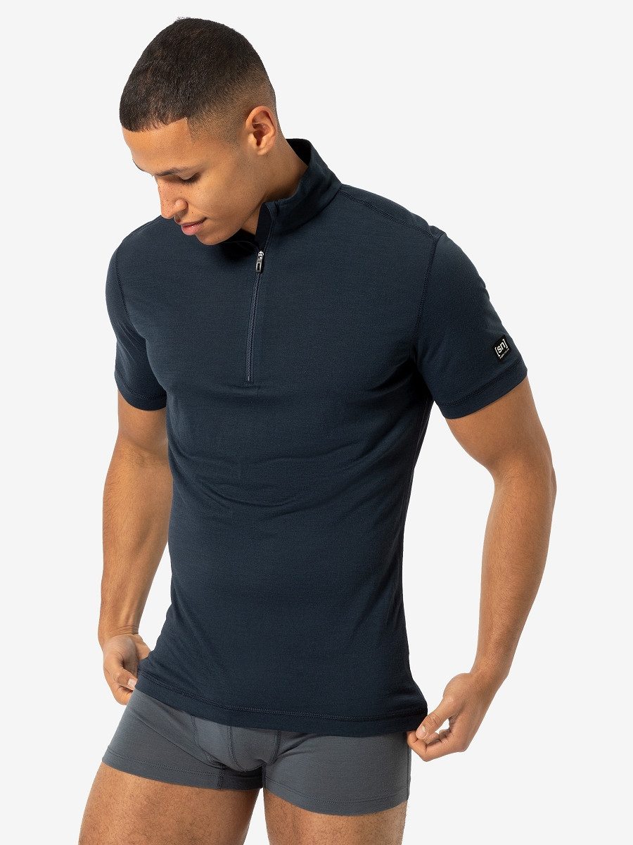SUPER.NATURAL Funktionsshirt für Herren, Merino TUNDRA175 ZIP 1/4 SS sportlich, casual, atmungsaktiv