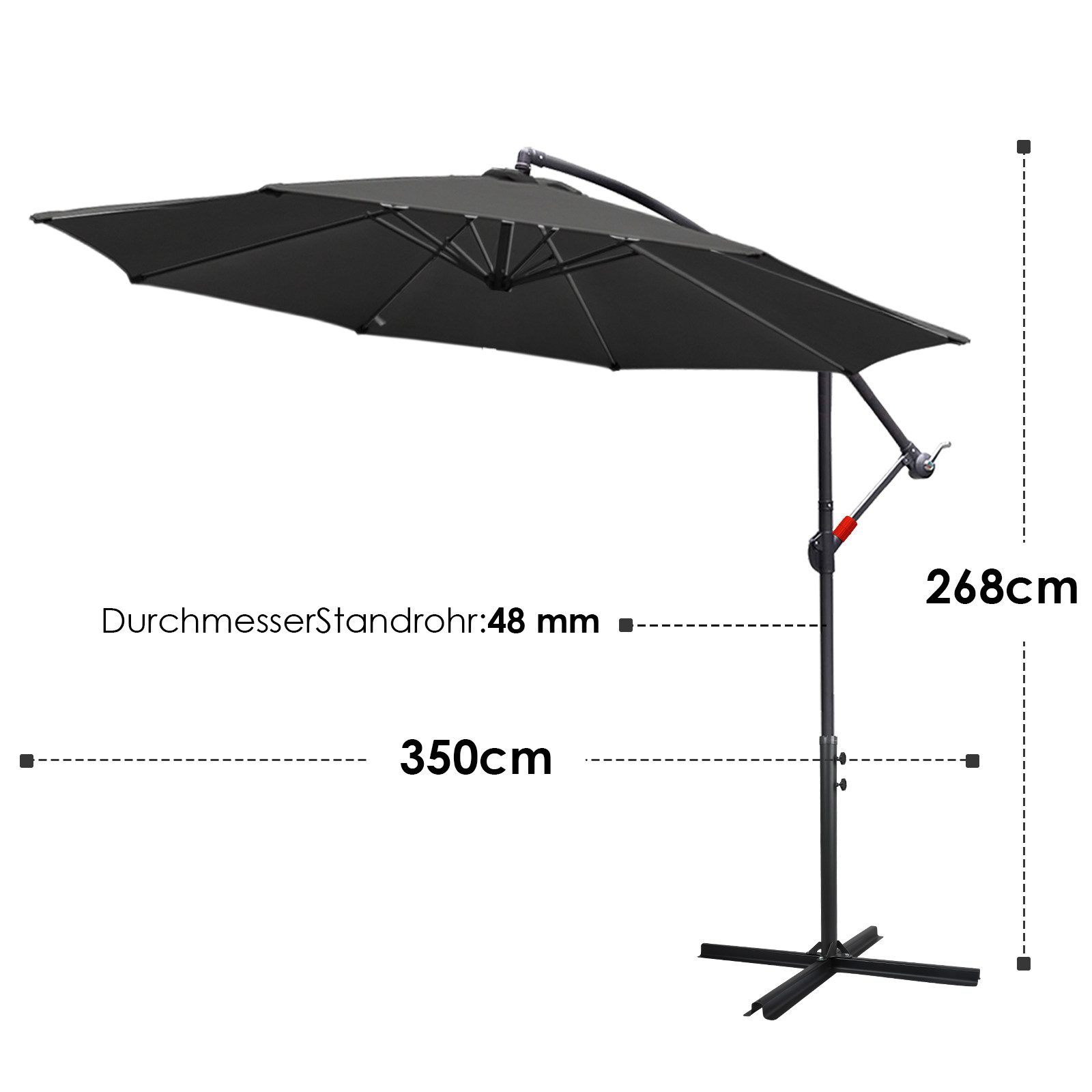 Clanmacy Sonnenschirm Gartenschirm 350cm, Ampelschirm mit günstig online kaufen