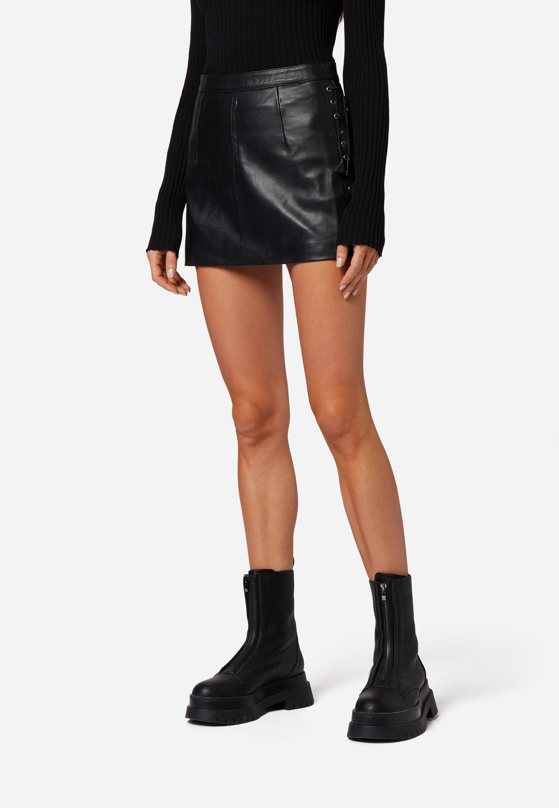 RICANO Lederrock RK-05 Skirt Im Jeansrock-Stil günstig online kaufen