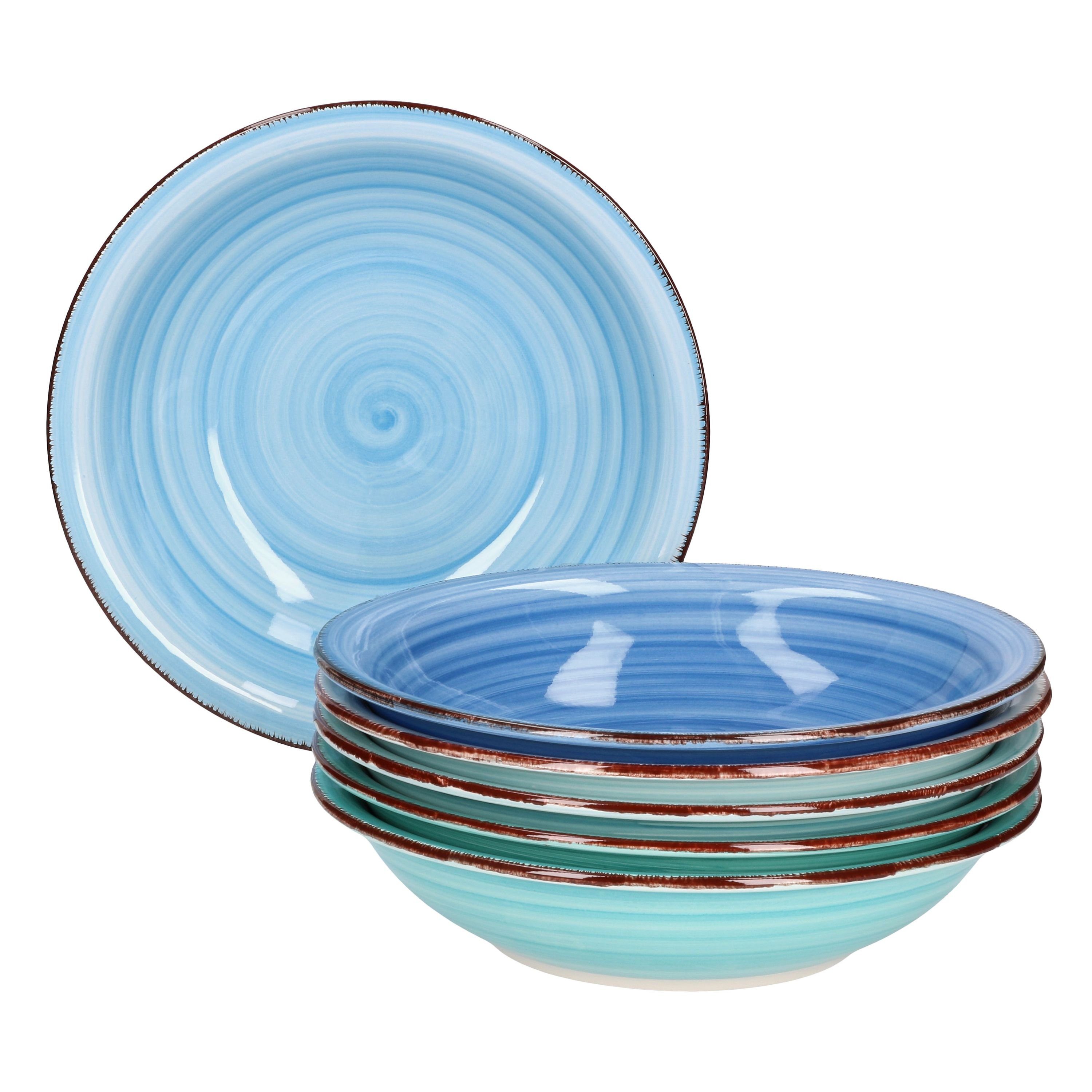 Suppenteller 6er Set Essteller tief Blue 21,5cm