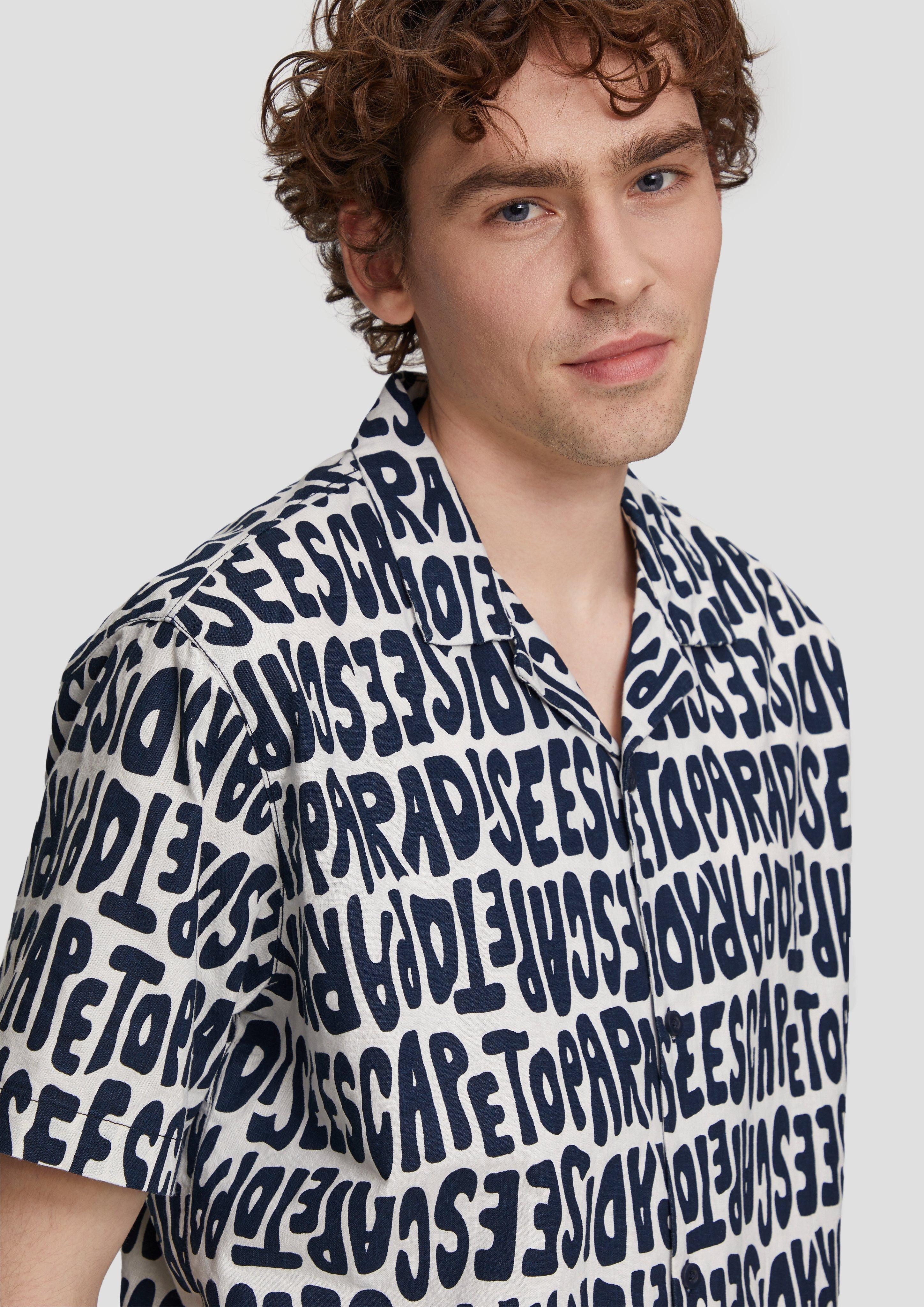 QS Kurzarmhemd Kurzarmhemd mit All-over-Print günstig online kaufen
