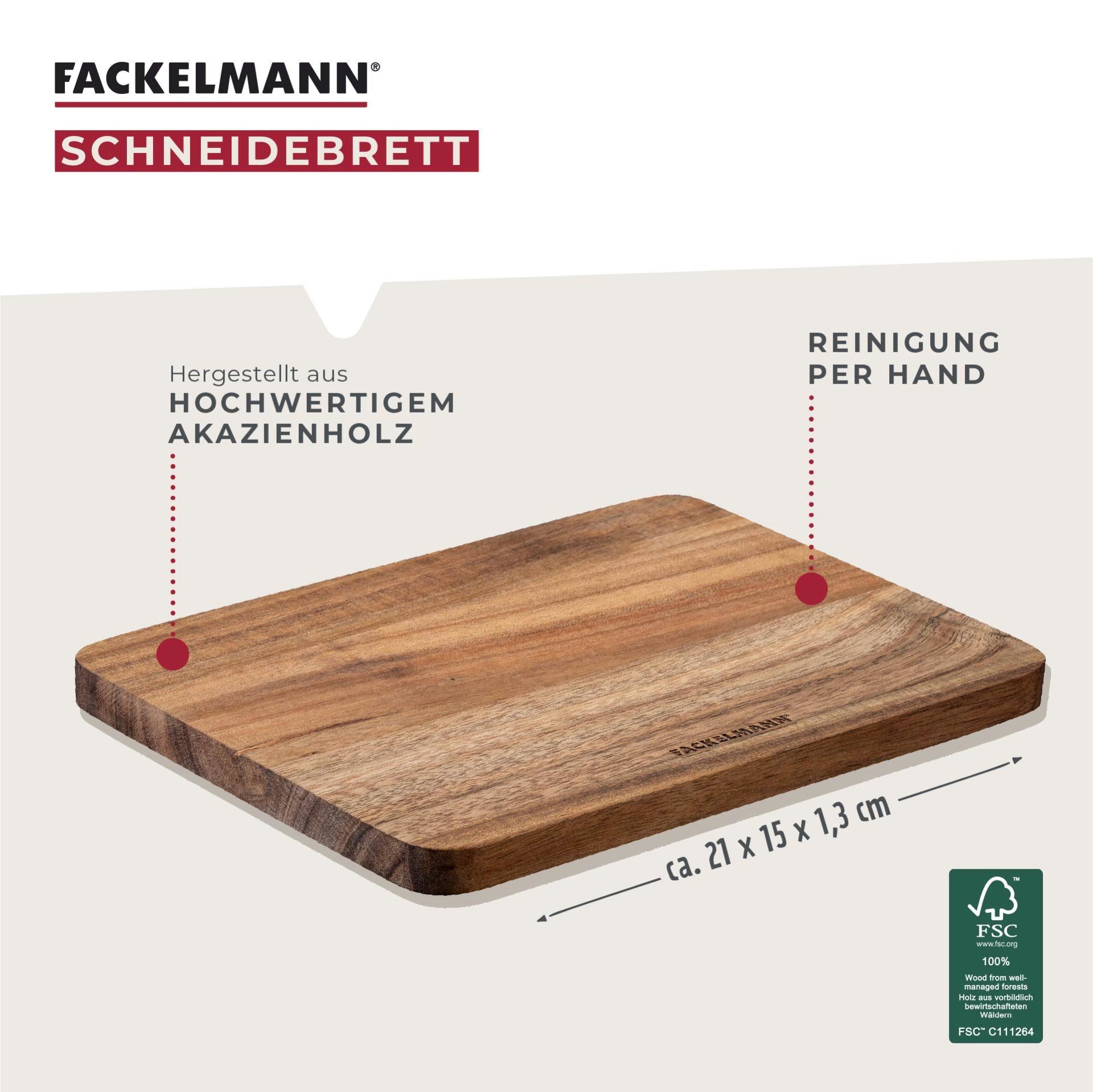 FACKELMANN Schneidebrett Küchenbrett, Hackbrett, Arbeitsbrett, Schneidbrett, Schnittbrett