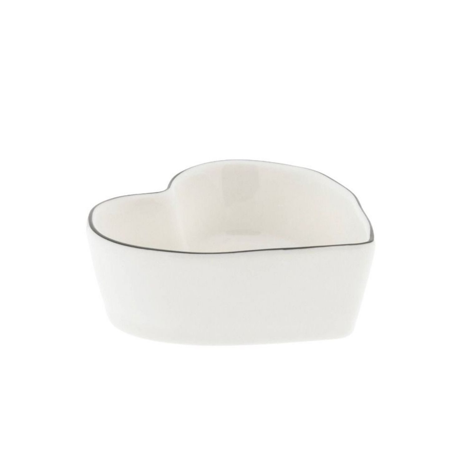 Bastion Collections Dipschale Schwarzes Herz, Keramik, Höhe: 3.5cm, Farbe: Weiß, Motiv: Herz