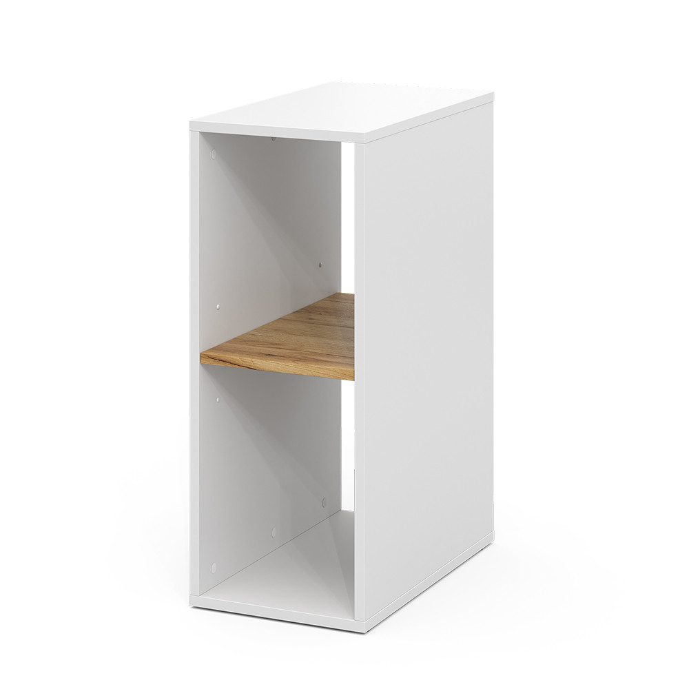 Vicco PC-Schrank Tomy, Weiß/Goldkraft Eiche, 28.5 x 50 cm mit 2 offenen Fäc günstig online kaufen
