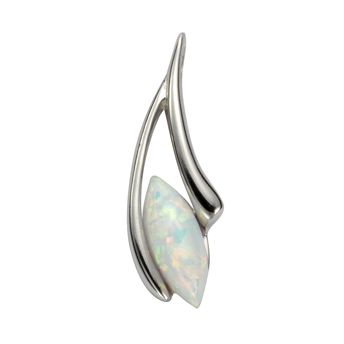 rhodiniert Silber Kettenanhänger Opal 925/- Sterling Vivance