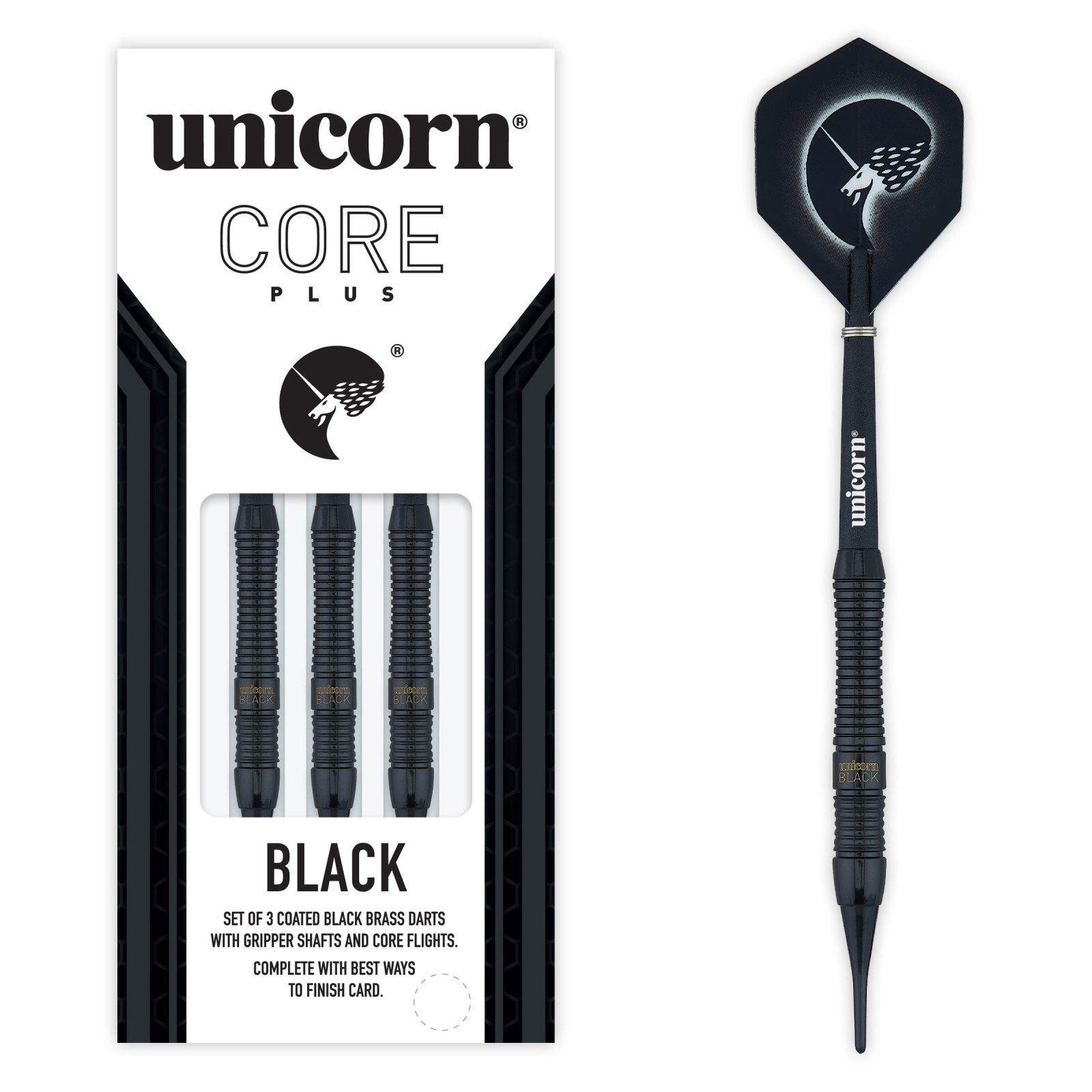 Softdarts Softdarts, Core Plus, Messing, 16g., Schwarz