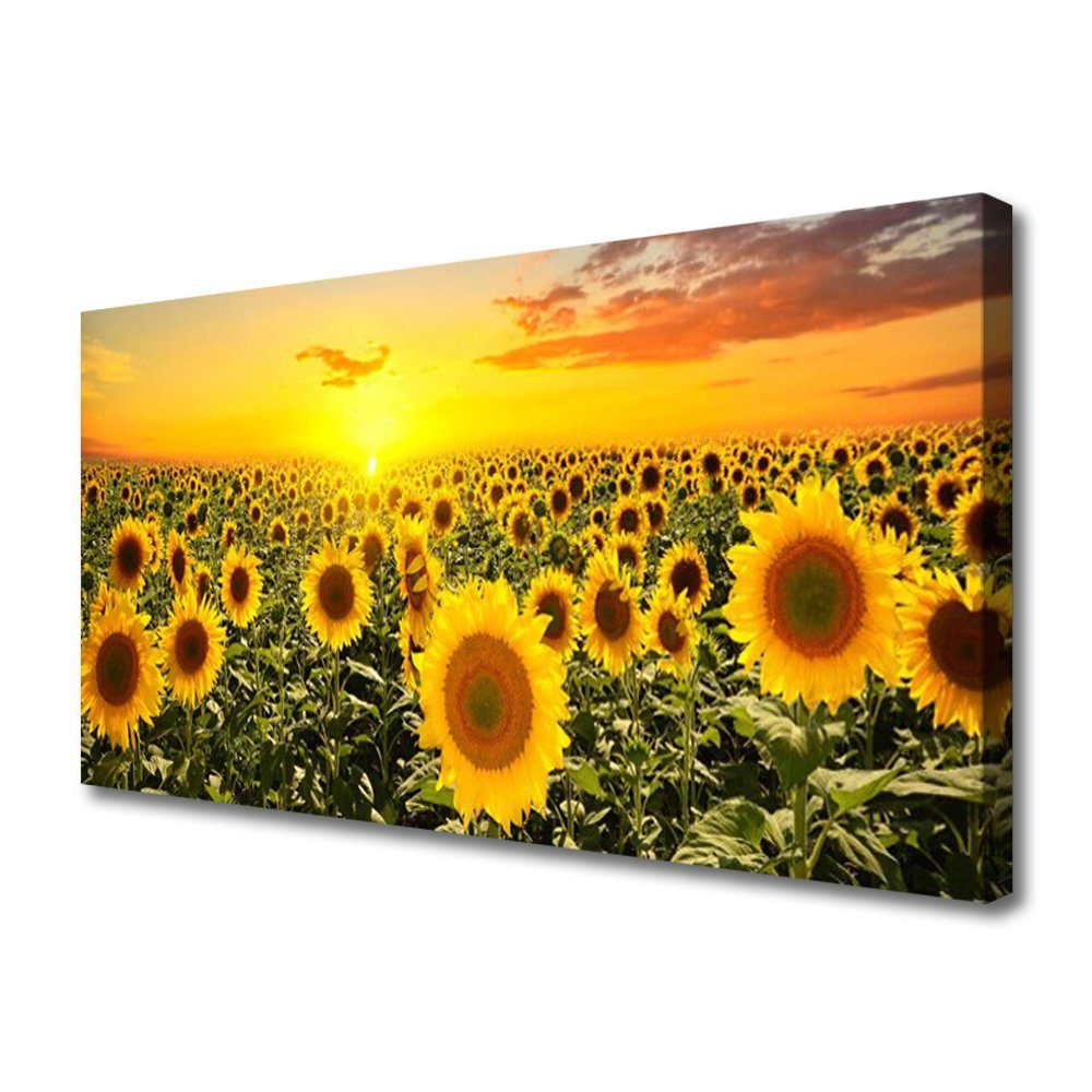 Tulup Leinwandbild XXL Wandbilder Leinwandbilder Bilder Canvas Bild 100 cm x 50 cm, Sonnenblumen, Leinwandbild