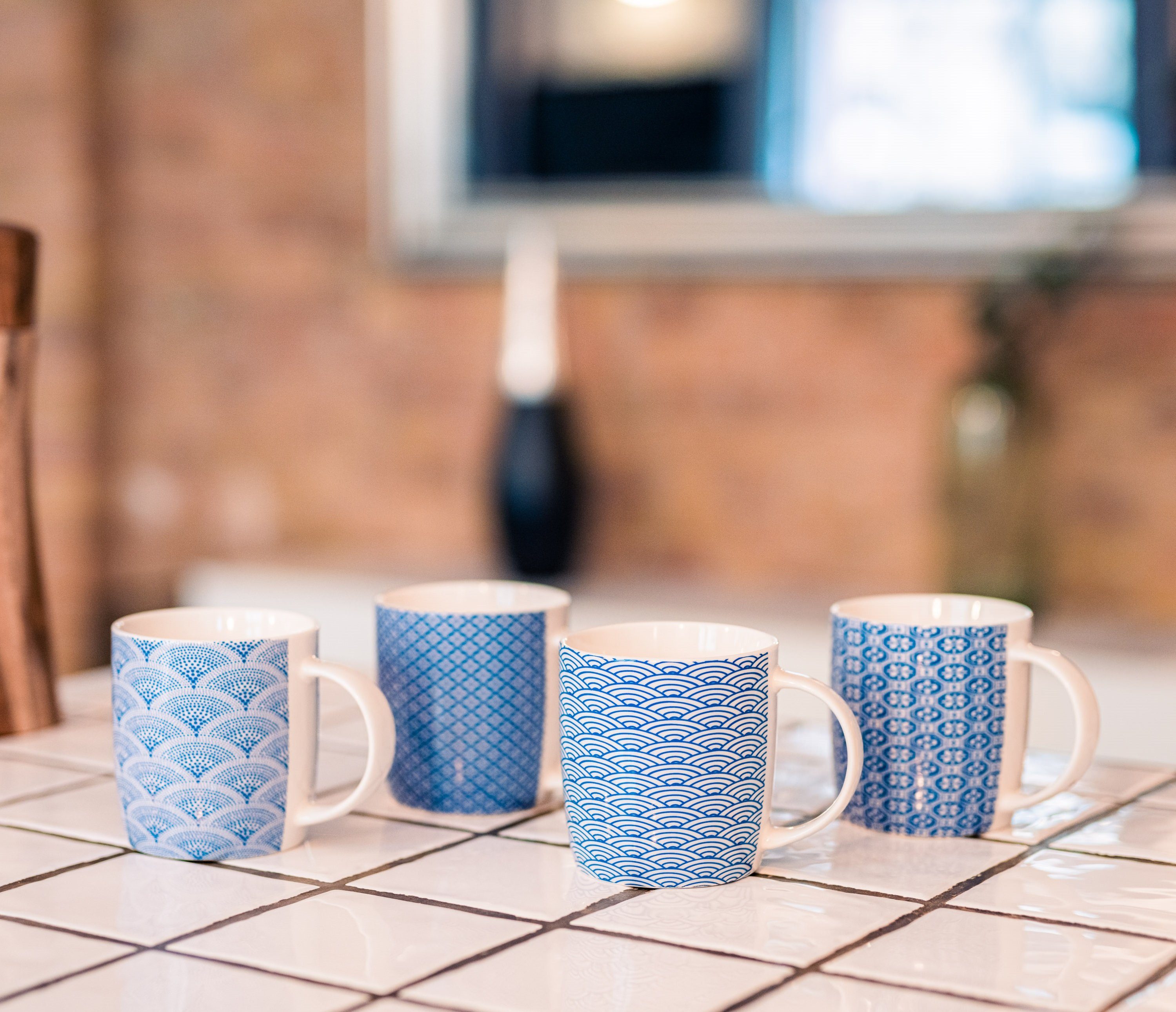 Flanacom Tasse Kaffeetasse Keramik im Boho Design - feiner Druck, Keramik, orientalisches Design | Tassen