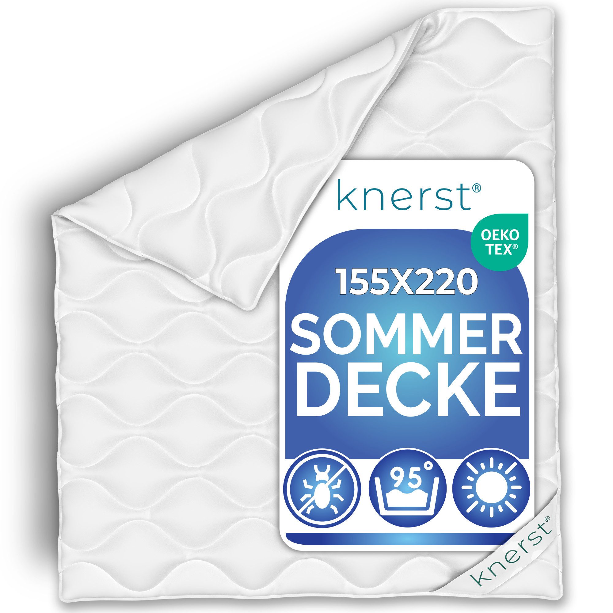 KNERST Microfaserbettdecke Allergiker Bettdecke Atmungsaktiv Klimafaser Steppdecke, Füllung: Klimafaser-Polyesterfüllung, Bezug: Polyester, Sommerdecke, 155x220 cm, Klimafaserfüllung, allergikerfreundlich