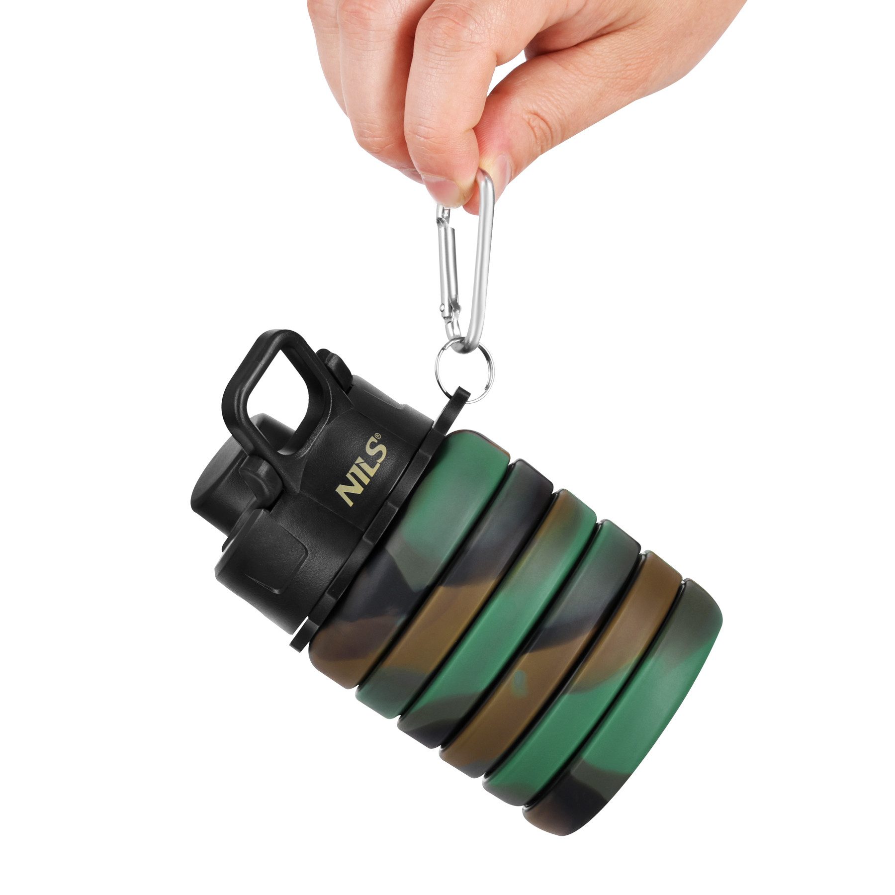 Nils Trinkflasche Faltflasche Tarnfleck faltbare Trinkflasche für unterwegs 500ml