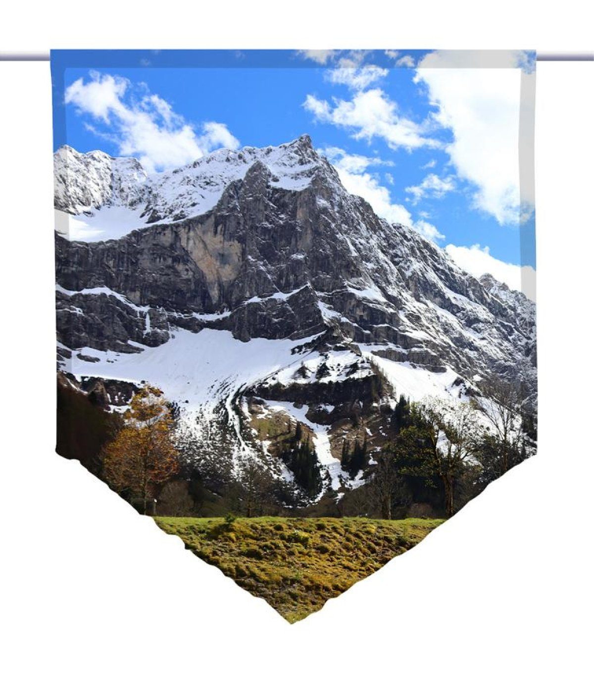 Scheibengardine Scheibenhänger Aus dem Tal – spitz – Alpenmotiv, gardinen-for-life