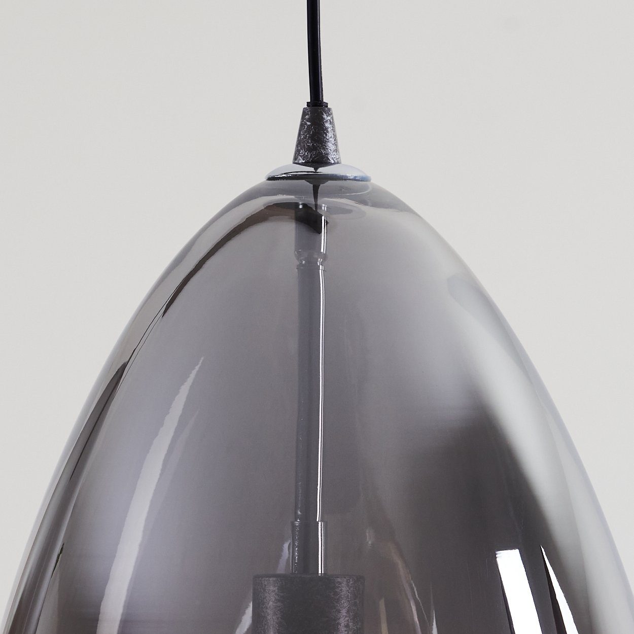 Deckenlampe verstellbare Leuchtmittel, mit Altsilber, Metall Hängelampe hofstein 3xE27 »Erli« Chromglas-Schirme, ohne Hängeleuchte aus