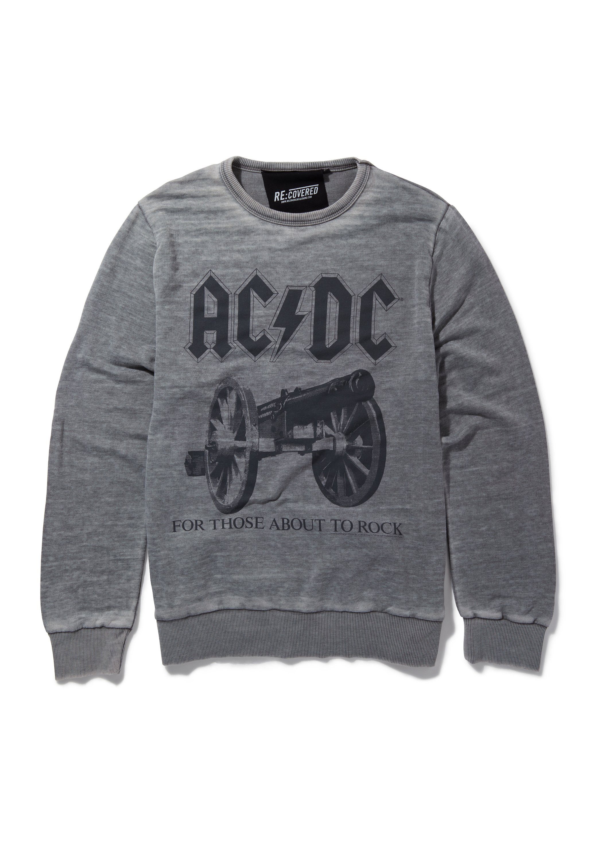Recovered Sweatshirt AC/DC For Those About to Rock GOTS zertifizierte Bio-Baumwolle
