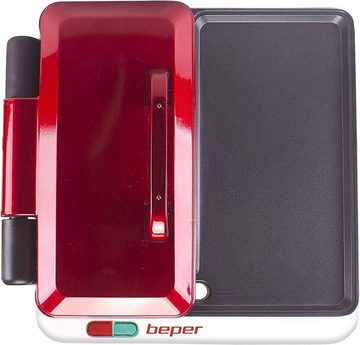 Beper Tischgrill P101CUD500 Multifunktionsgrill in Rot, 2000,00 W, 4 Kochflächen