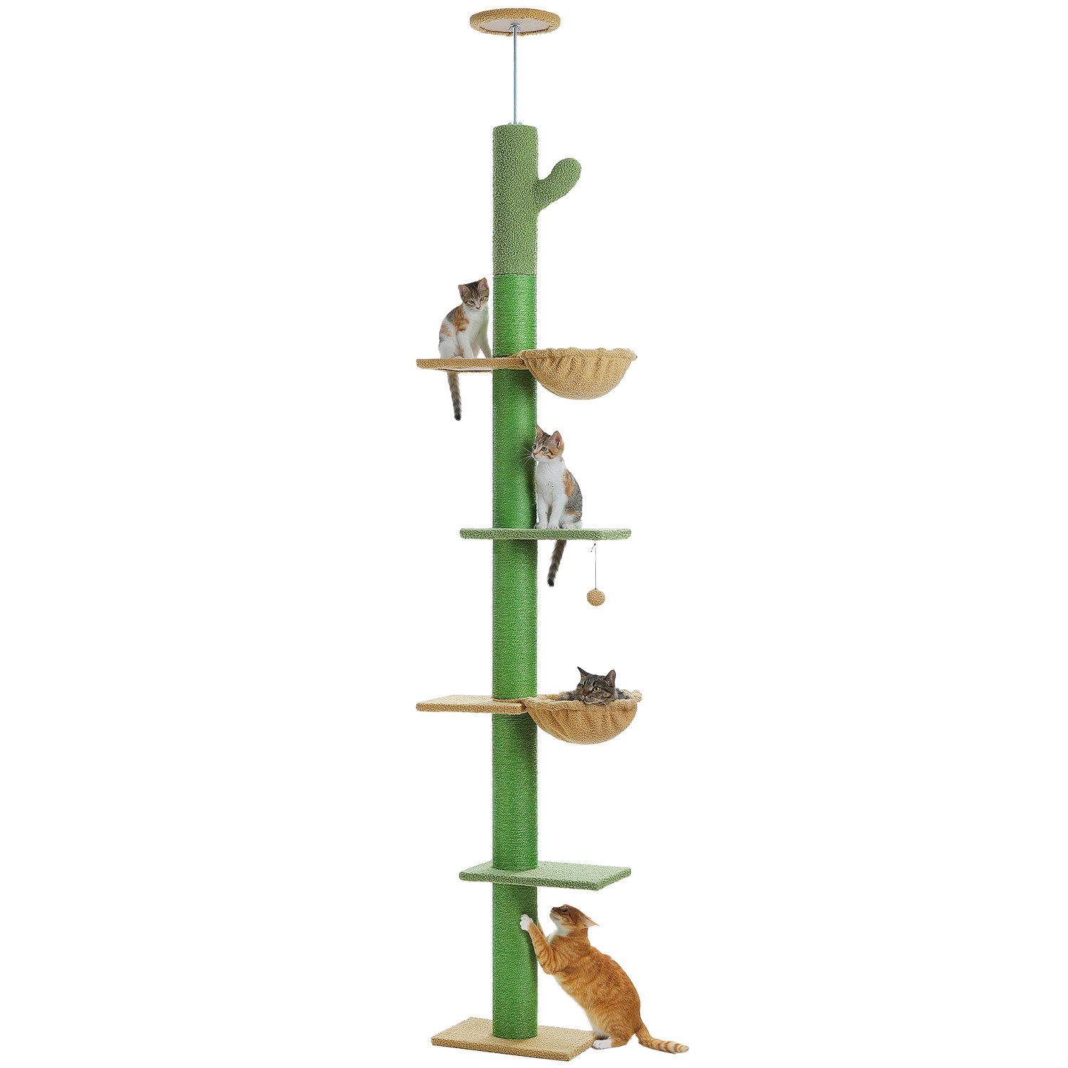 Purpurra Kratzbaum Kratzbaum Kaktus, mit Deckenspanner, Extradick ⌀ 10.5cm, 229-275cm