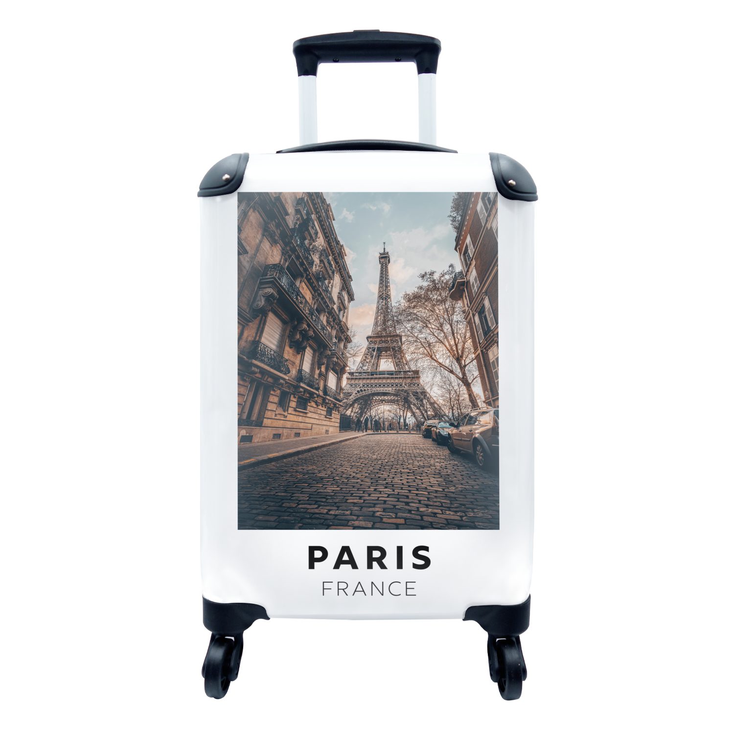 MuchoWow Handgepäckkoffer Rollen, mit 4 für Reisetasche Trolley, Reisekoffer Handgepäck Frankreich Paris - - Eiffelturm, Ferien, rollen