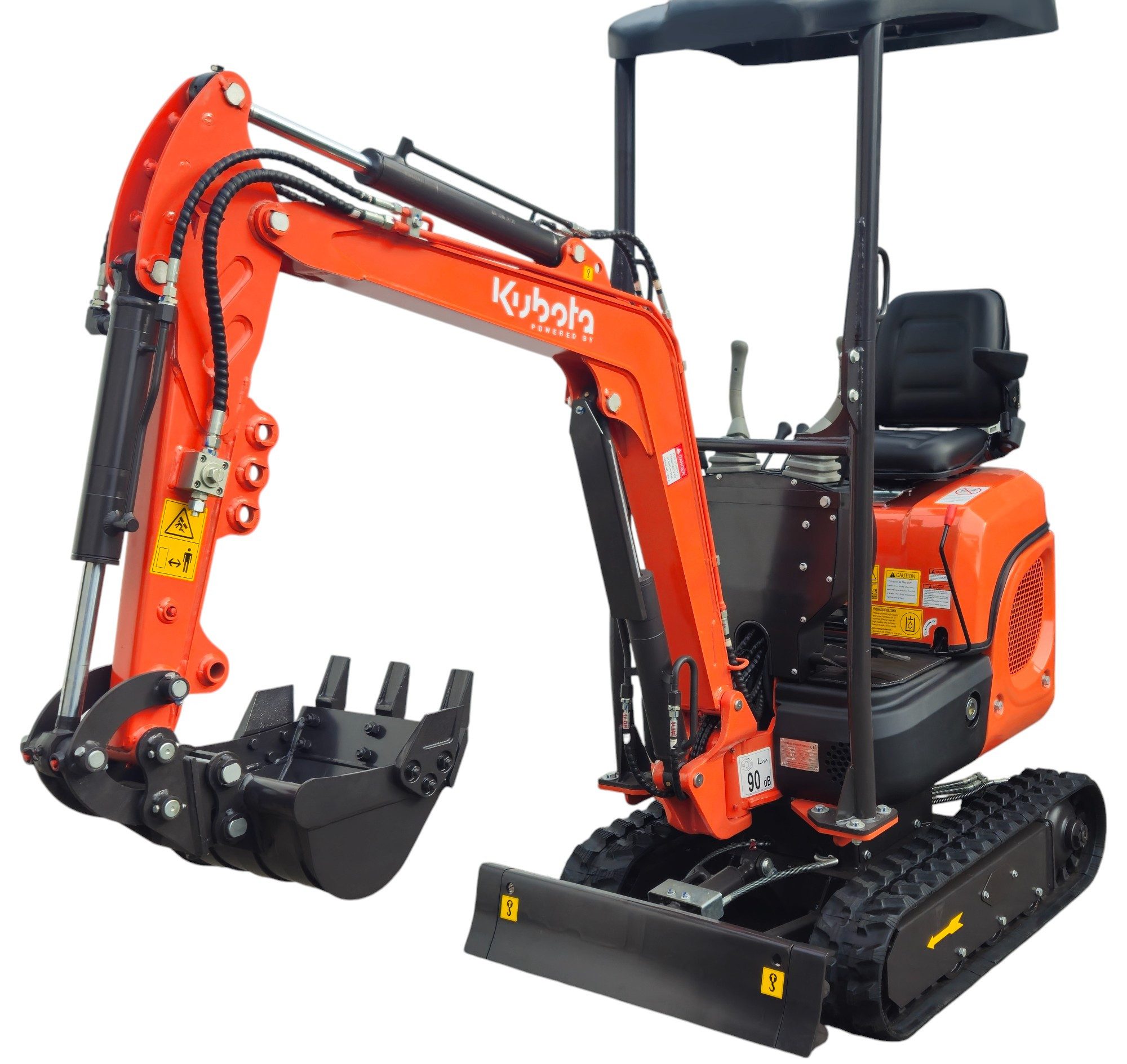 DeTec. Minibagger powered by Kubota mit E-Start LED Scheinwerfer 14 PS Diesel Motor, Grabenbagger mit Überdachung Экскаватор für Bauarbeiten