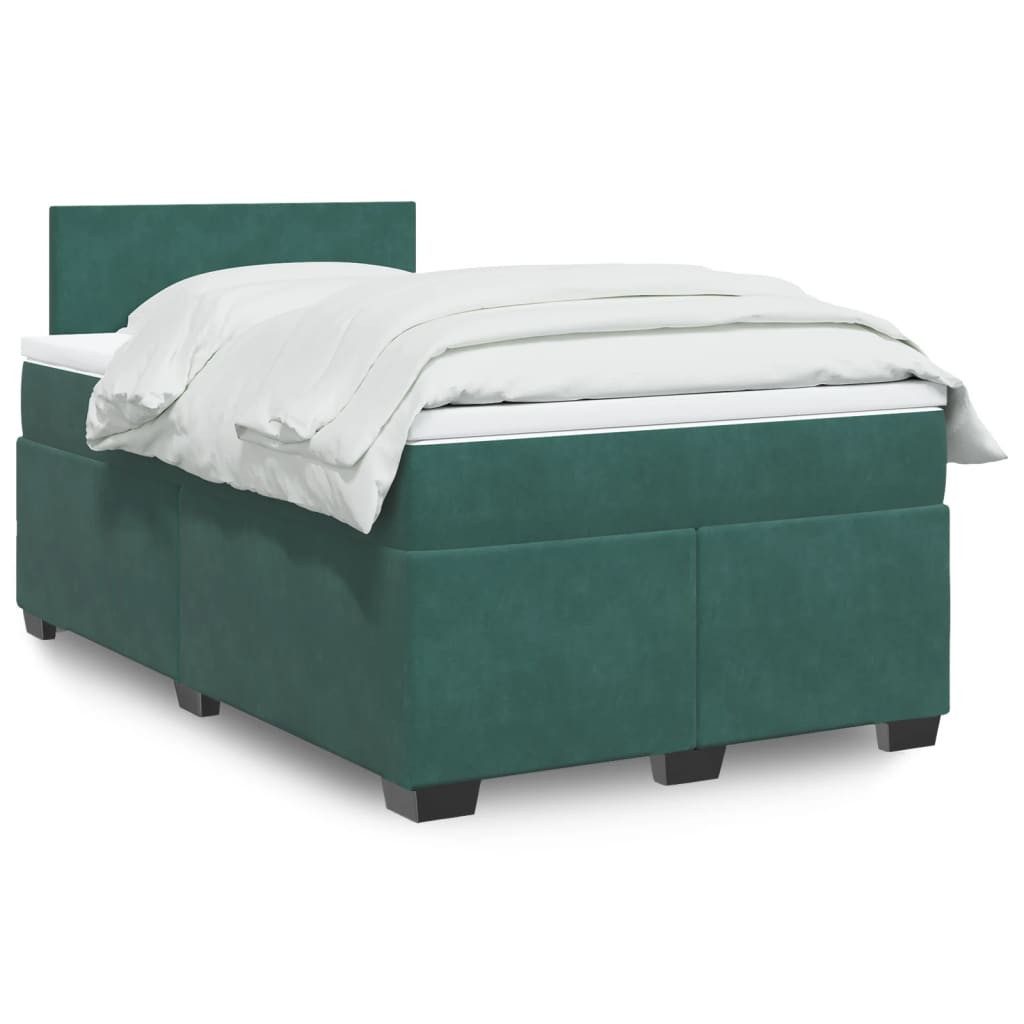 vidaXL Bett Boxspringbett mit Matratze Dunkelgrün günstig online kaufen