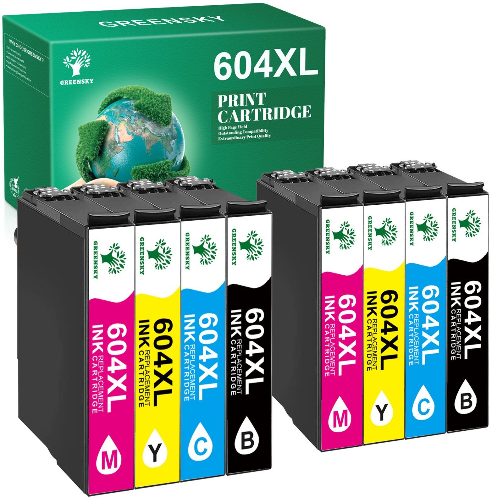 Druckerpatronen Home 604XL Kompatible Greensky Tintenpatrone für 8er XP-2200) XL (Expression 604 EPSON