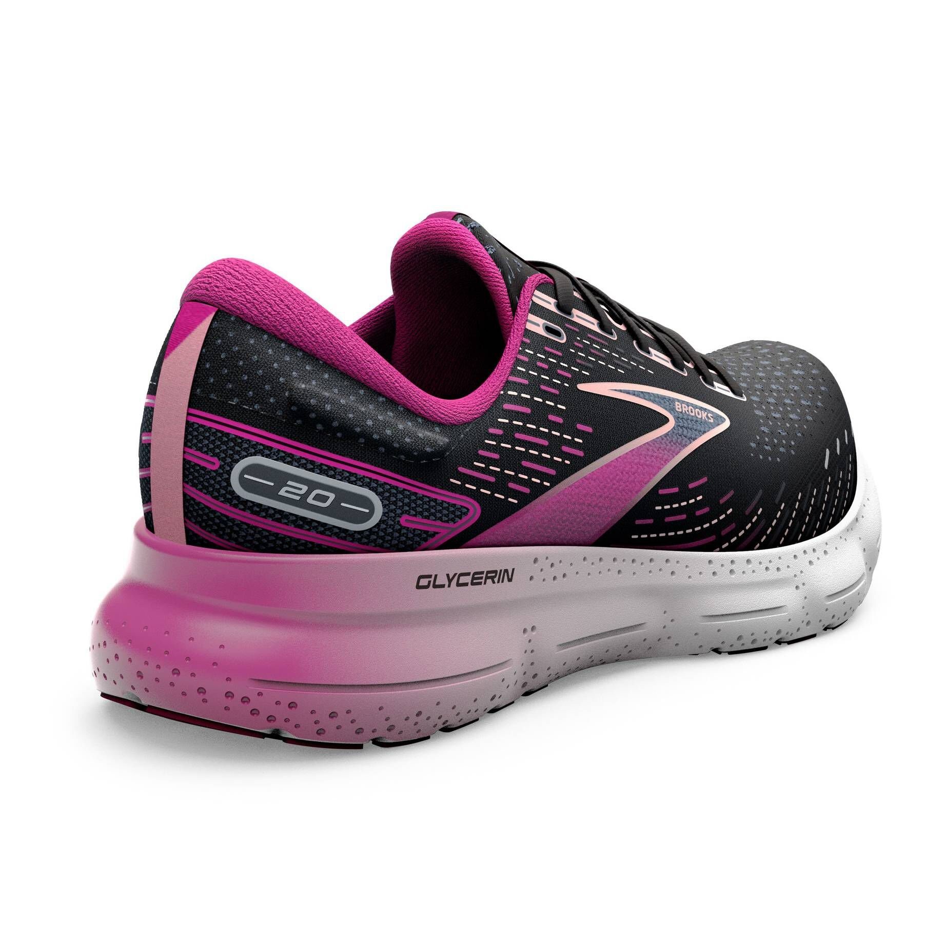 20 GLYCERIN Brooks W Damen Laufschuh Black/Fuchsia/Linen Laufschuhe