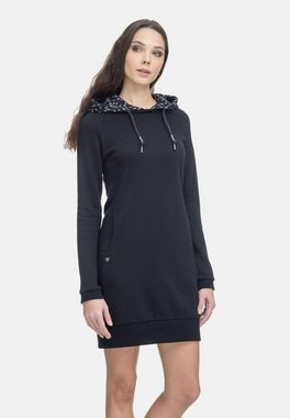 Ragwear Druckkleid Bess Langärmliges Baumwoll Kleid mit Printmuster-Kapuze