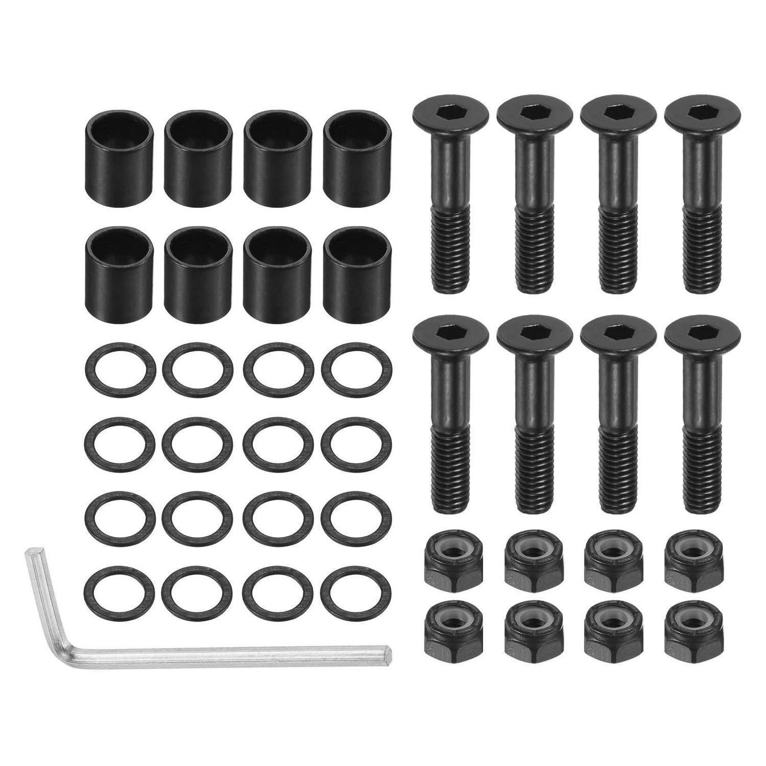 LuxusKollektion Skateboard Skateboard Hardware Kit Schwarz 0.98"x0.35" (1-St)