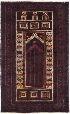Orientteppich Belutsch - 130 x 82 cm - dunkelbraun, morgenland, rechteckig, Höhe: 8 mm, Wohnzimmer, Handgeknüpft, Einzelstück mit Zertifikat