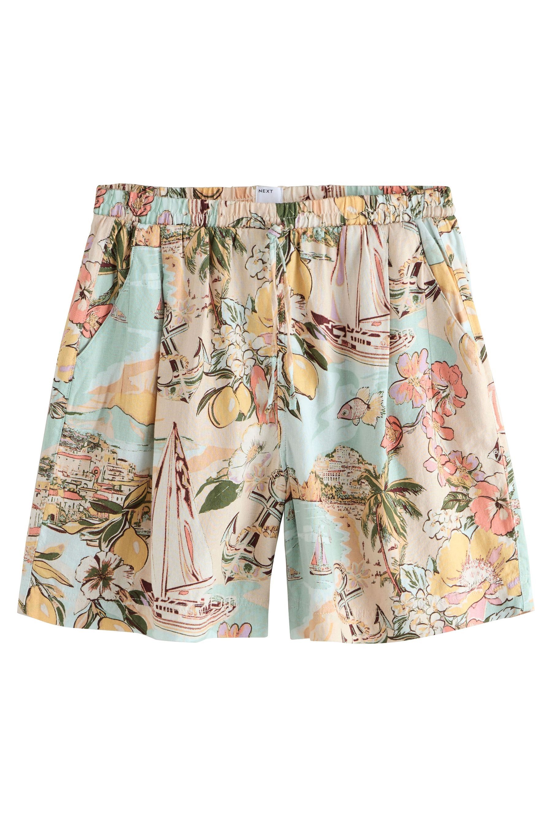 Shorts Shorts aus Leinen mit Motiv