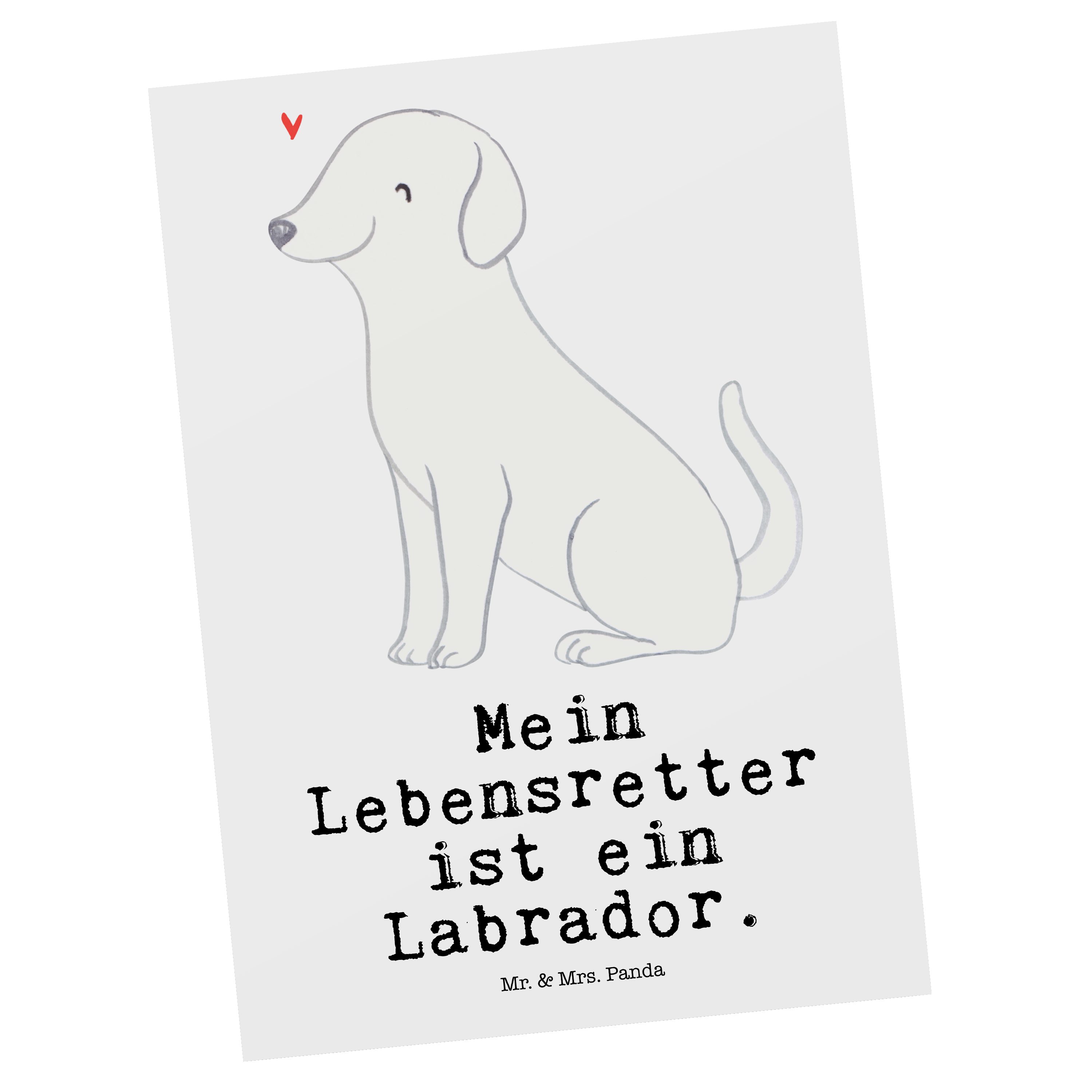 Mr. & Mrs. Panda Postkarte Labrador Lebensretter - Weiß - Geschenk, Hundebesitzer, Geburtstagska