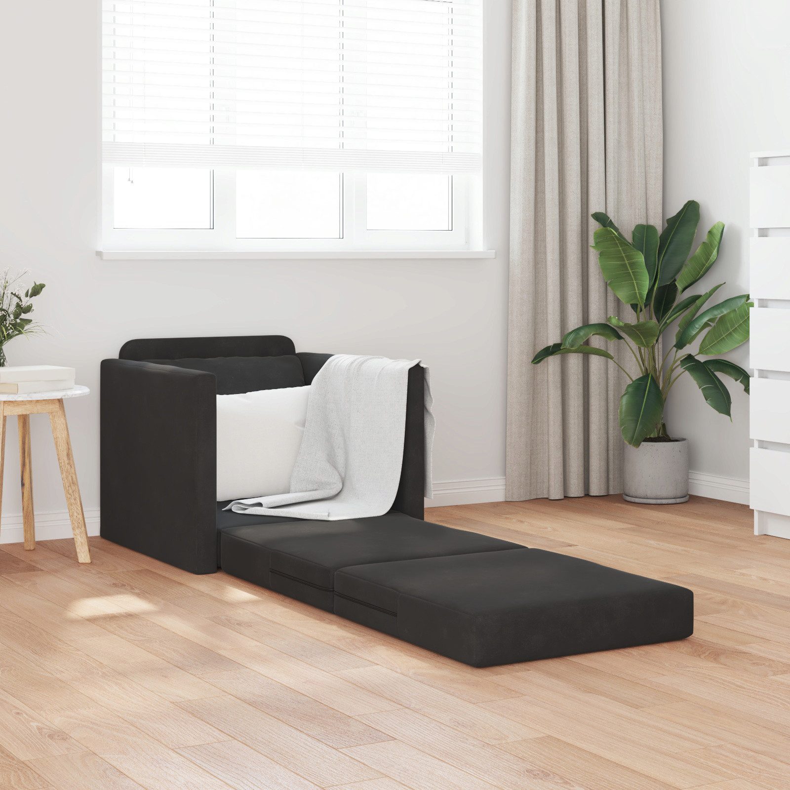 vidaXL Sofa Schlafsessel 2-in-1 Schwarz 74x77x81 günstig online kaufen