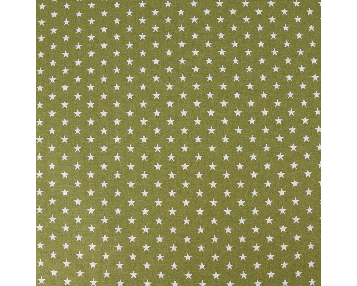 Thumbnail - SCHÖNER LEBEN. Stoff Baumwollstoff Sterne ca. 1x1cm oliv grün weiß 1,40m Breite