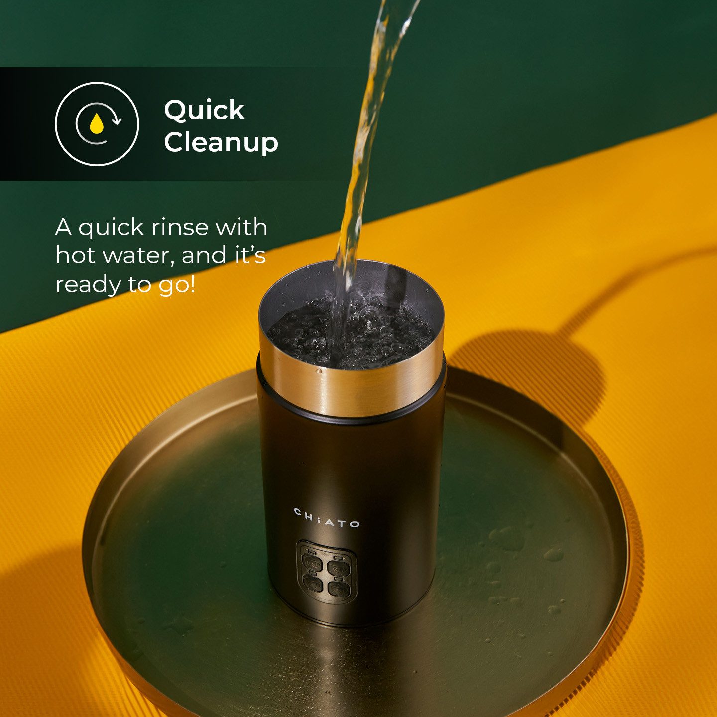 CHiATO Milchaufschäumer CHiATO milkPLAY Elektrischer Milchaufschäumer, Ltd. Ed. - Grün