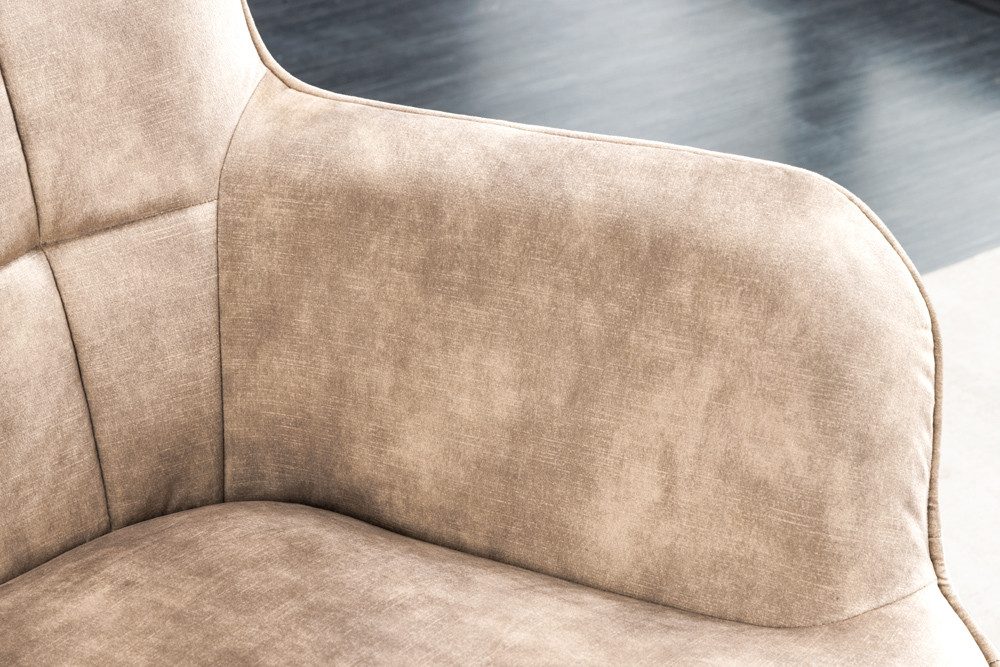 riess-ambiente Sessel SCANDINAVIA champagner beige / schwarz (Einzelartikel, 1-St), Wohnzimmer · Samt · Metall · mit Armlehnen · Scandinavian Design – Bild 5 von 5
