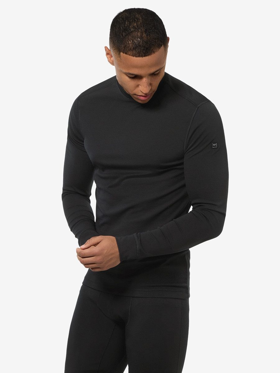 SUPER.NATURAL Langarmshirt für Herren, Merino M LUX BASE LS bietet luxeriöse Optik und Komfort