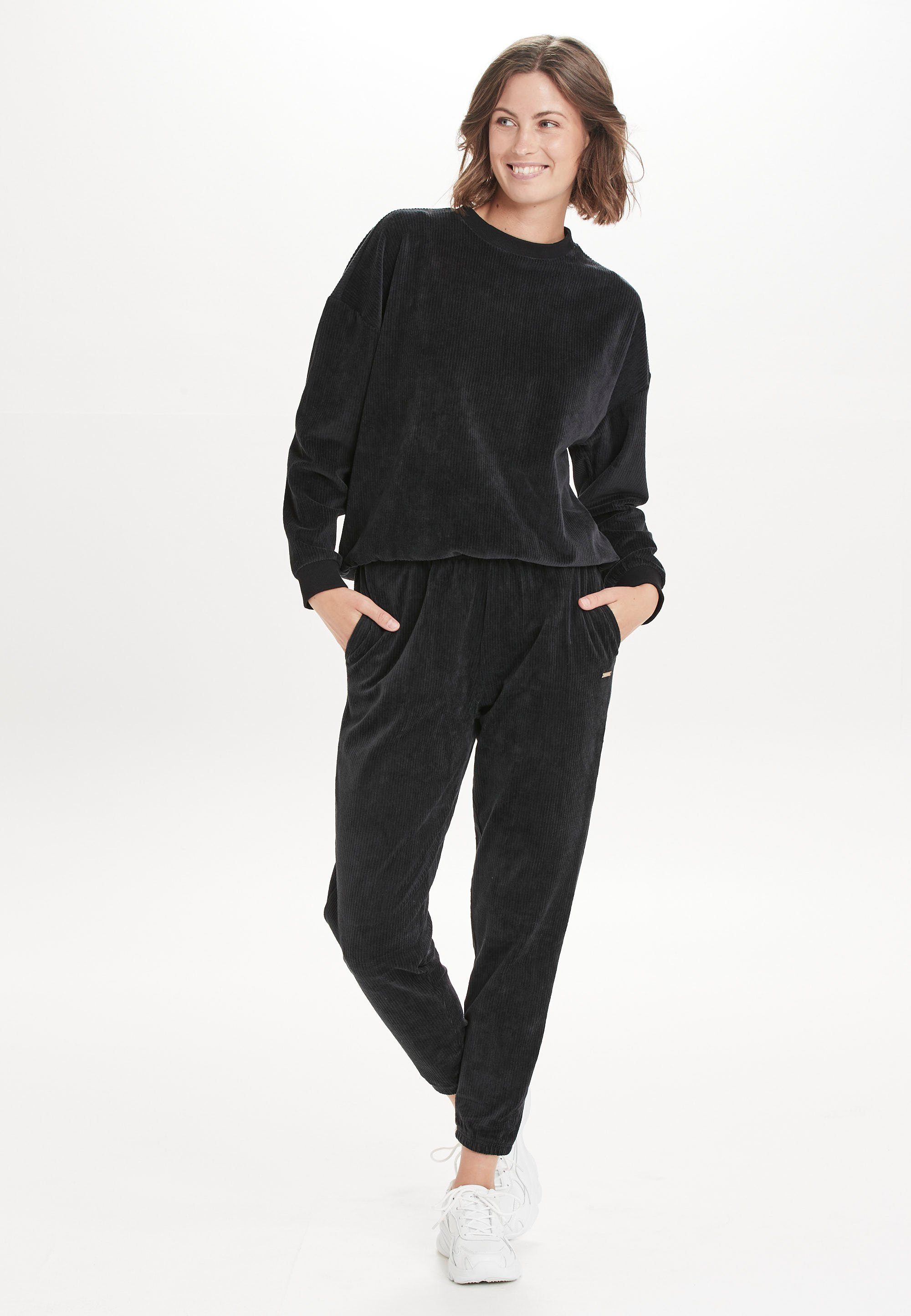 schwarz Marlie im ATHLECIA Sweatshirt Cord-Look trendigen