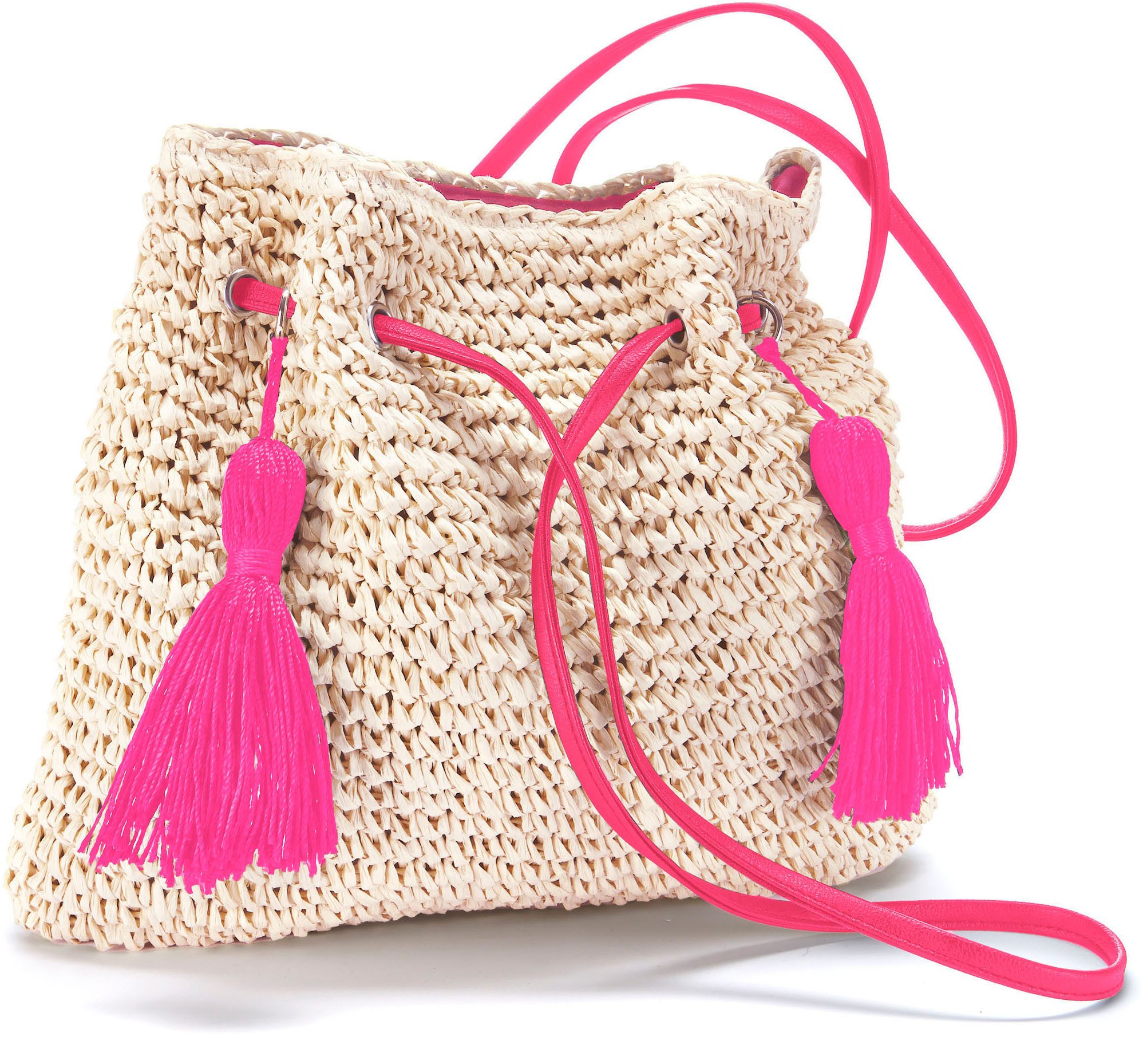 LASCANA Umhängetasche Strandtasche, aus Papierstroh, Handtasche, Schultertasche VEGAN