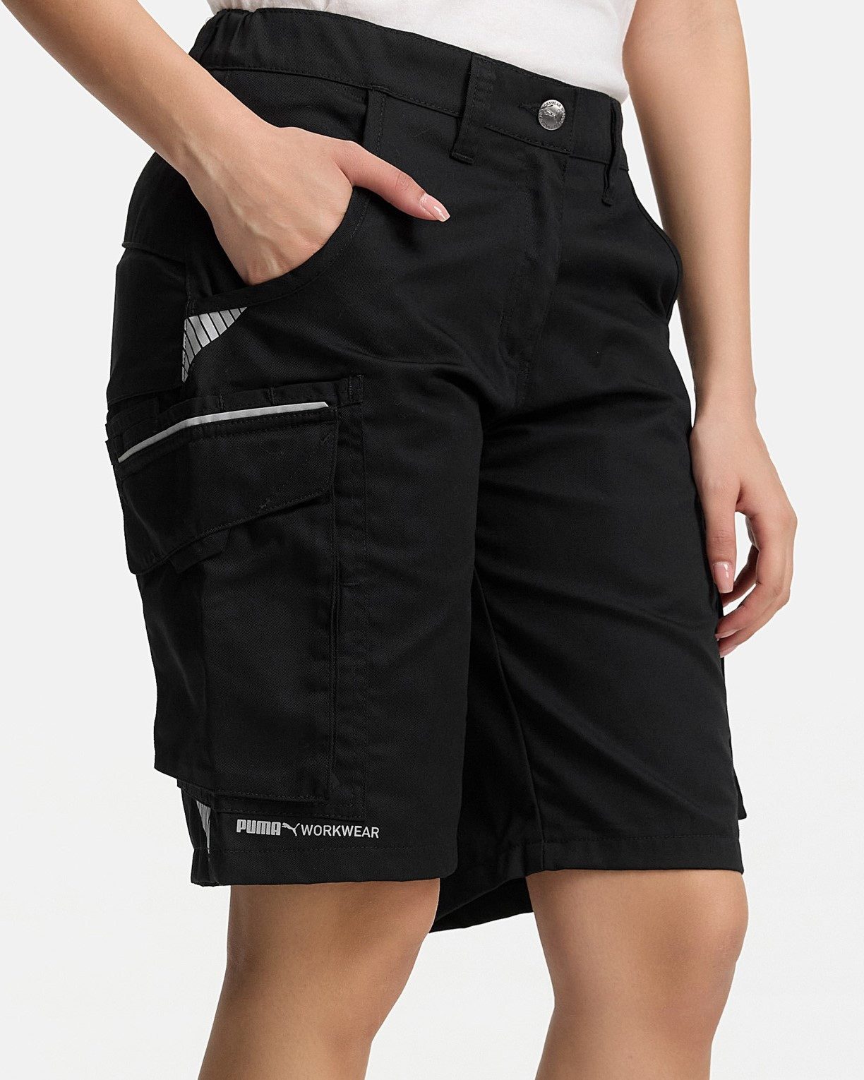 PUMA Workwear Arbeitsshorts PRECISION X - kurze Arbeitshose Damen - Bequeme Passform Robustes und flexibles Material mit Reflektoren - Praktische Taschen
