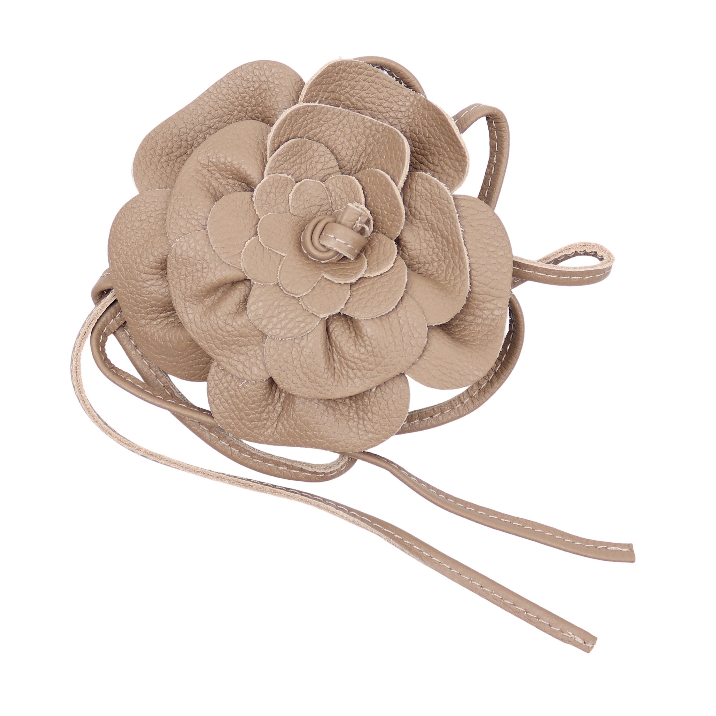MIRROSI Taillengürtel Blume aus Echtleder zu binden, Einheitsgröße, Made in Italy Einheitsgröße (Geeignet für einen Hüftumfang bis zum ca.150 cm)